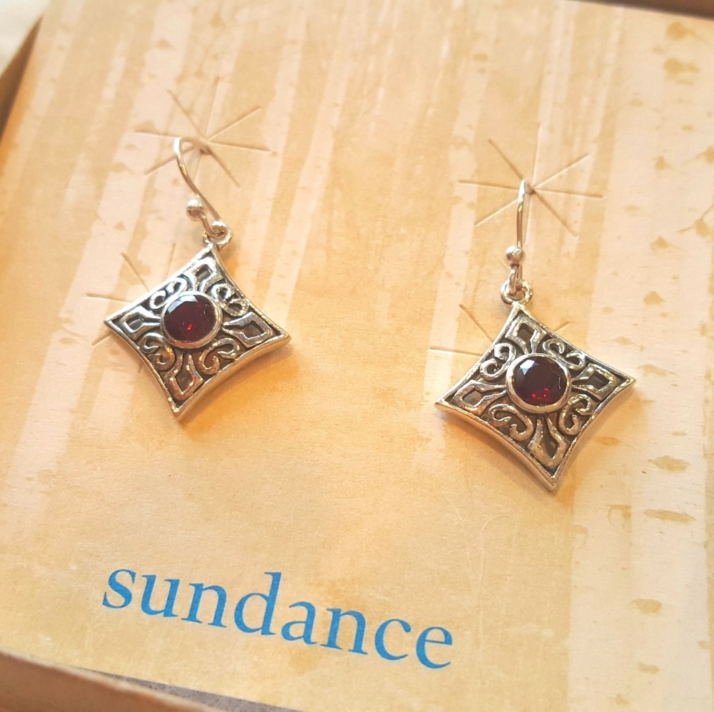Red garnet earrings